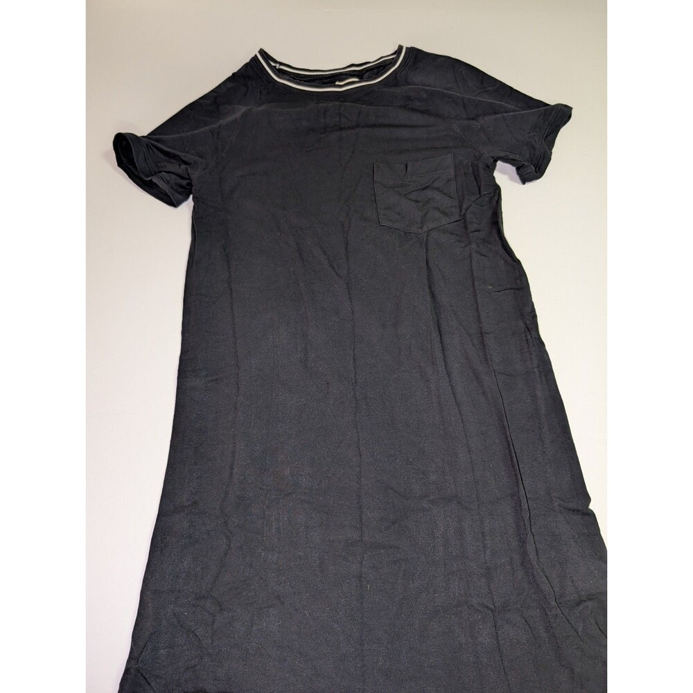 Abercrombie & Fitch Black Short Sleeve T-shirt Dress Size XS Striped Neck Goth
